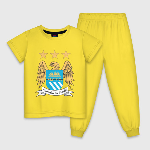 Детская пижама хлопок Манчестер Сити, цвет желтый