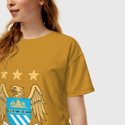 Женская футболка хлопок Oversize Манчестер Сити - фото 2