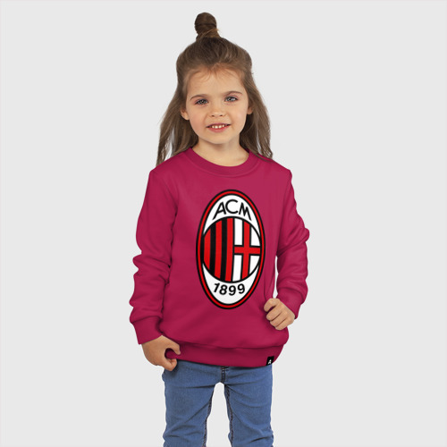 Детский свитшот хлопок ФК Милан, цвет маджента - фото 3