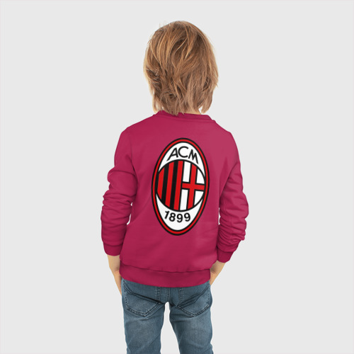 Детский свитшот хлопок ФК Милан, цвет маджента - фото 6