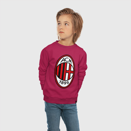 Детский свитшот хлопок ФК Милан, цвет маджента - фото 5