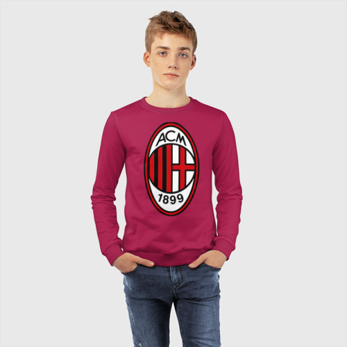 Детский свитшот хлопок ФК Милан, цвет маджента - фото 7