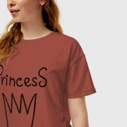 Женская футболка хлопок Oversize Princess picture - фото 2