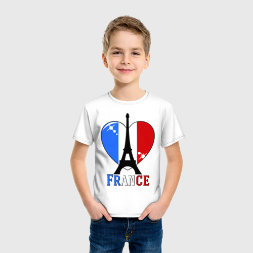 Детская футболка хлопок Люблю Францию, цвет белый - фото 3