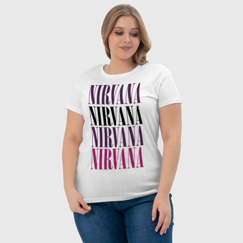 Женская футболка хлопок Get Nirvana, цвет белый - фото 6