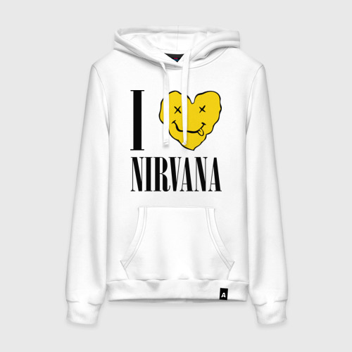 Женская толстовка хлопок I love Nirvana, цвет белый