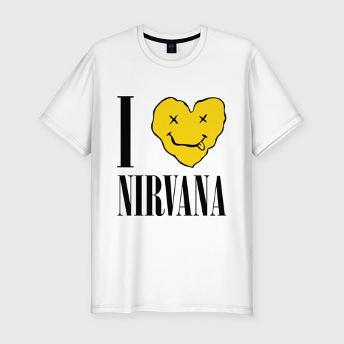 Мужская футболка хлопок Slim I love Nirvana, цвет белый