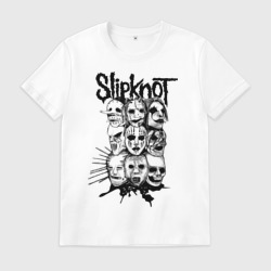 Мужская футболка хлопок Slipknot black and white