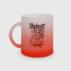 Кружка матовая стеклянная Slipknot black and white