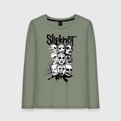 Женский лонгслив хлопок Slipknot black and white