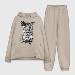 Женский костюм хлопок Oversize Slipknot black and white