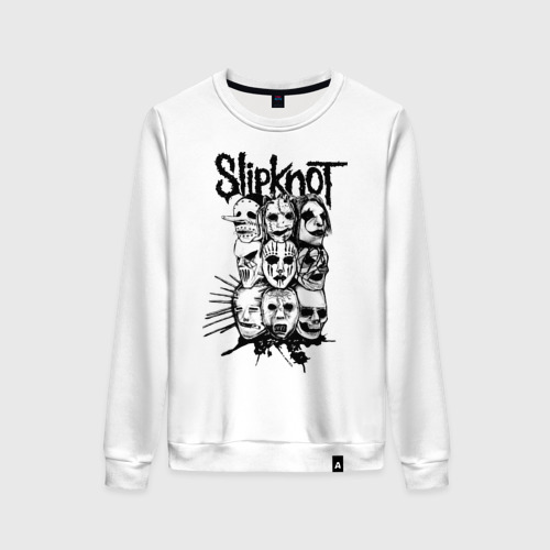 Женский свитшот хлопок Slipknot black and white