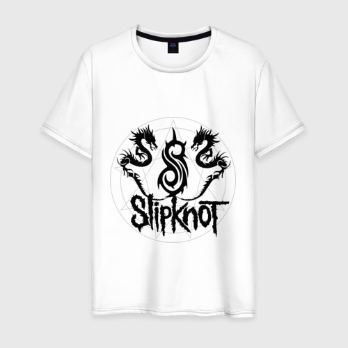 Мужская футболка хлопок Slipknot dragons logo