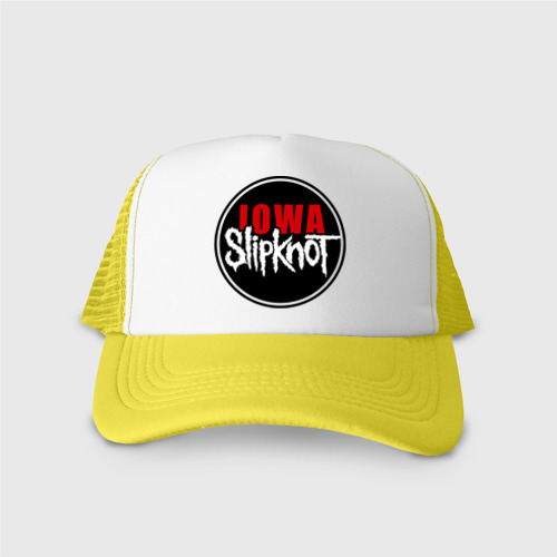 Кепка тракер с сеткой Slipknot iowa logo, цвет желтый