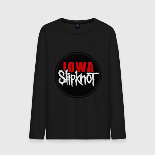 Мужской лонгслив хлопок Slipknot iowa logo, цвет черный