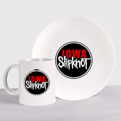 Набор: тарелка + кружка Slipknot iowa logo