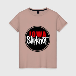 Женская футболка хлопок Slipknot iowa logo