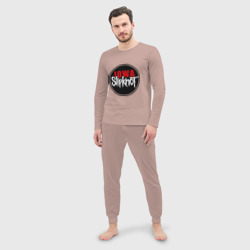 Мужская пижама с лонгсливом хлопок Slipknot iowa logo - фото 2