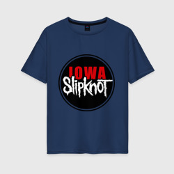 Женская футболка хлопок Oversize Slipknot iowa logo