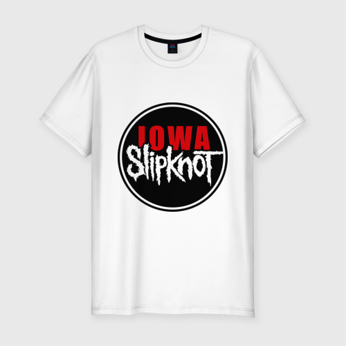 Мужская футболка хлопок Slim Slipknot iowa logo, цвет белый