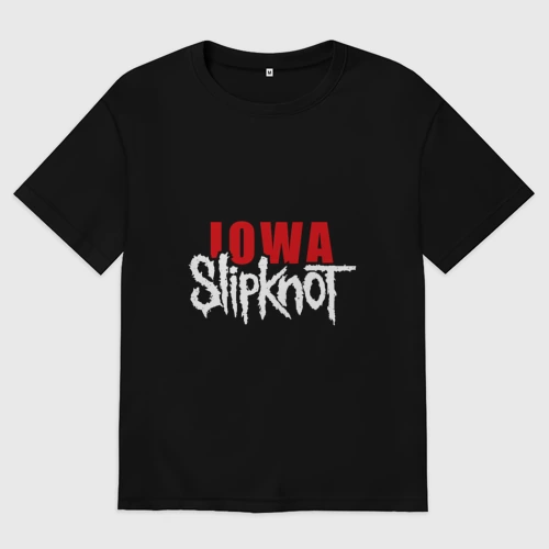 Мужская футболка хлопок Oversize Slipknot iowa logo