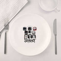 Набор: тарелка + кружка Slipknot masks - фото 2
