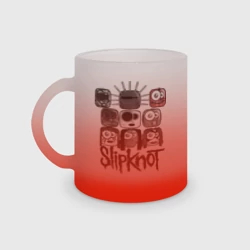 Кружка матовая стеклянная Slipknot masks