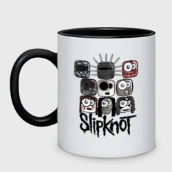 Кружка двухцветная Slipknot masks