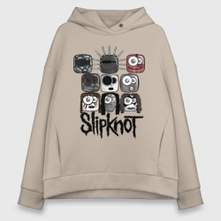 Женское худи Oversize хлопок Slipknot masks