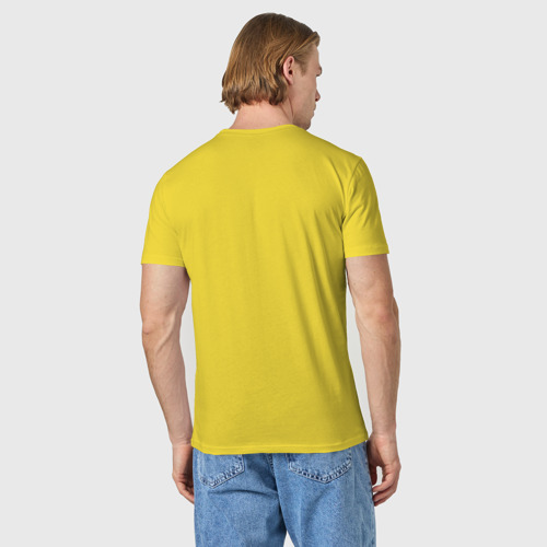 Мужская футболка хлопок Люблю жену и воспитываю сына, цвет желтый - фото 4
