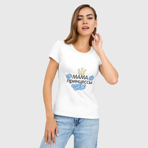 Женская футболка хлопок Slim Мама принцессы облачка - фото 3