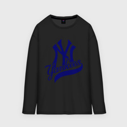 Мужской лонгслив oversize хлопок NY - Yankees