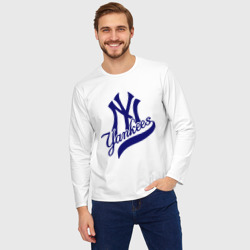 Мужской лонгслив oversize хлопок NY - Yankees - фото 2