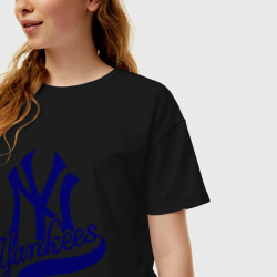 Женская футболка хлопок Oversize NY - Yankees - фото 2