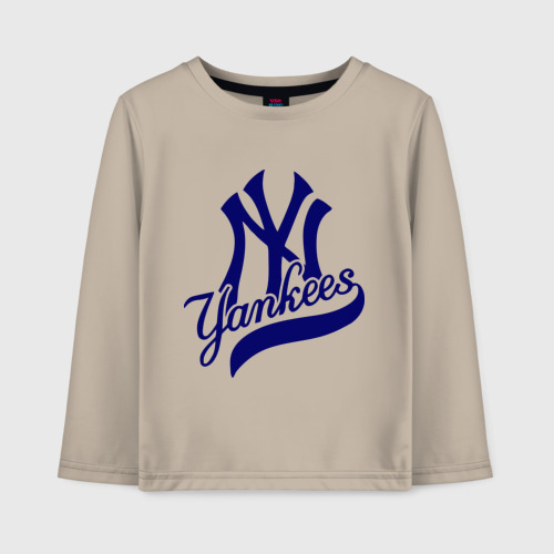 Детский лонгслив хлопок NY - Yankees, цвет миндальный