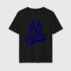 Женская футболка хлопок Oversize NY - Yankees