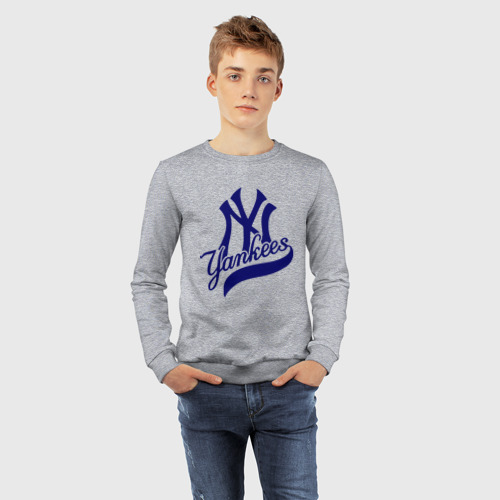 Детский свитшот хлопок NY - Yankees, цвет меланж - фото 7