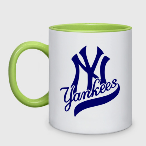 Кружка двухцветная NY - Yankees, цвет белый + светло-зеленый