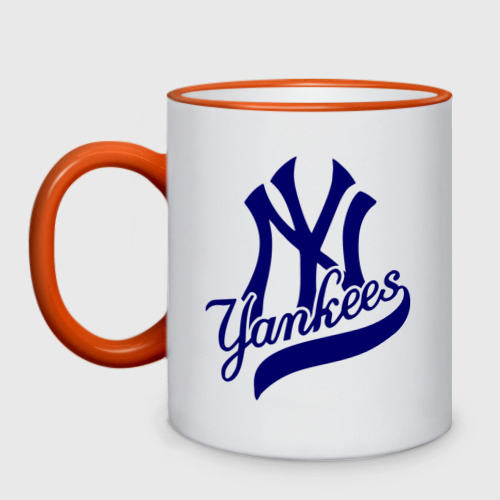 Кружка двухцветная NY - Yankees, цвет Кант оранжевый