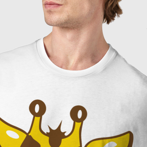 Мужская футболка хлопок Жираф в очках, цвет белый - фото 6