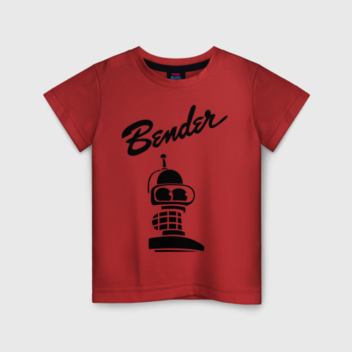Детская футболка хлопок Bender monochrome, цвет красный