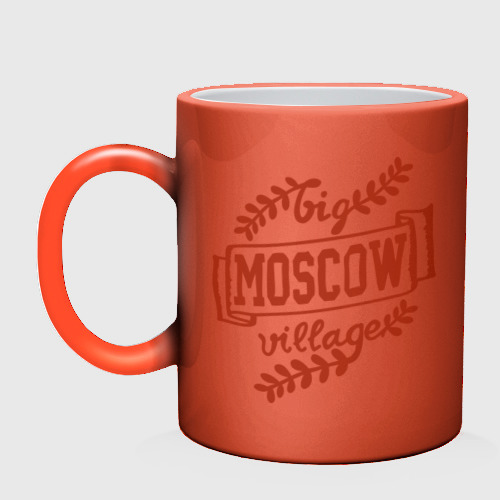 Кружка хамелеон Big village Moscow, цвет белый + красный - фото 3