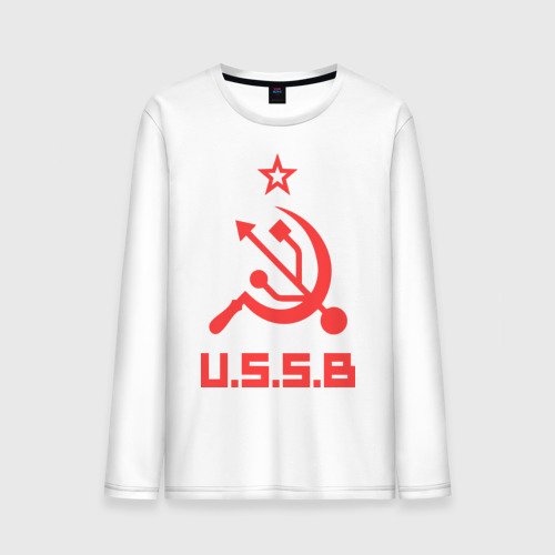 Мужской лонгслив хлопок USSB, цвет белый