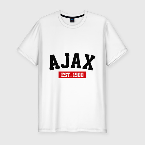 Мужская футболка хлопок Slim FC Ajax Est. 1900, цвет белый