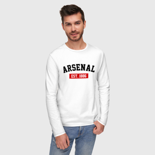 Мужской лонгслив хлопок FC Arsenal Est. 1886, цвет белый - фото 3