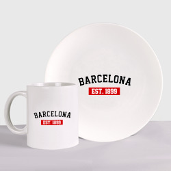 Набор: тарелка + кружка FC Barcelona Est. 1899