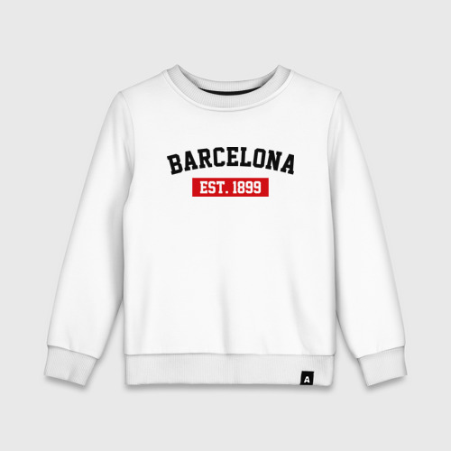 Детский свитшот хлопок FC Barcelona Est. 1899, цвет белый