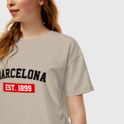 Женская футболка хлопок Oversize FC Barcelona Est. 1899 - фото 2