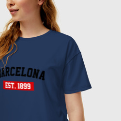 Женская футболка хлопок Oversize FC Barcelona Est. 1899 - фото 2