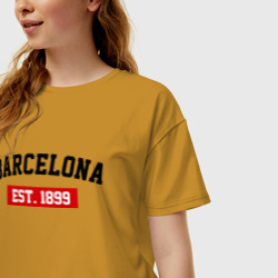 Женская футболка хлопок Oversize FC Barcelona Est. 1899 - фото 2